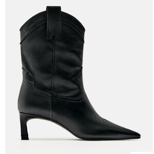 Zara new with tags real leather cowboy boots size 38
